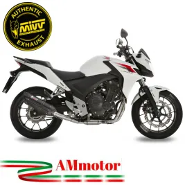 Mivv Honda Cb 500 F / X 13 - 2015 Terminale Di Scarico Moto Marmitta Suono Inox Nero Omologato