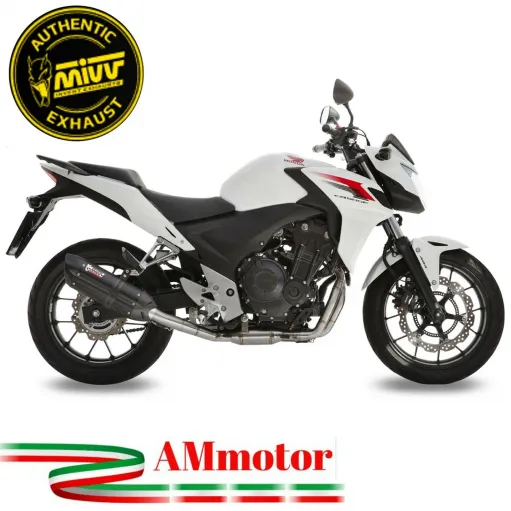 Mivv Honda Cb 500 F / X 13 - 2015 Terminale Di Scarico Moto Marmitta Suono Inox Nero Omologato