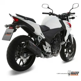 Mivv Honda Cb 500 F / X 13 - 2015 Terminale Di Scarico Moto Marmitta Suono Inox Nero Omologato 2