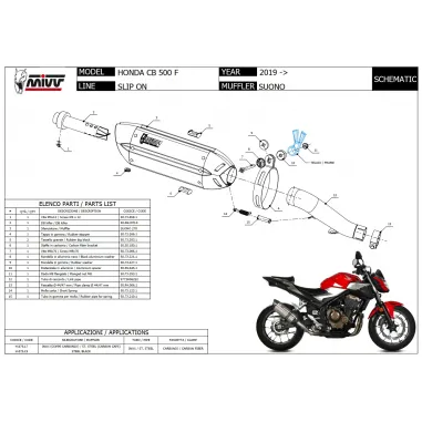 Mivv Honda Cb 500 F 19 - 2024 Terminale Di Scarico Moto Marmitta Suono Inox Omologato