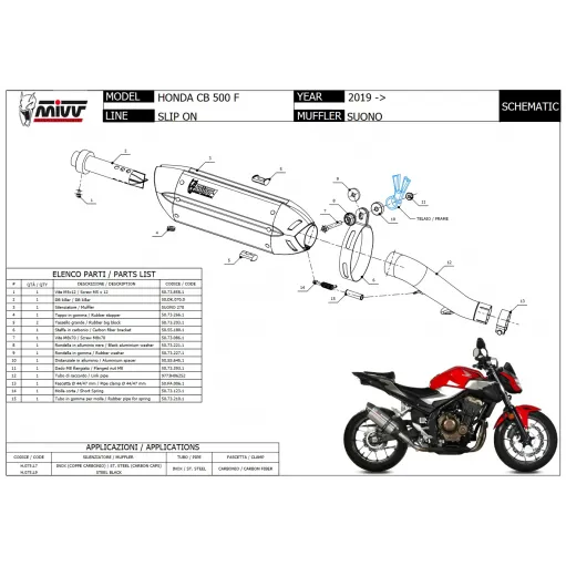 Mivv Honda Cb 500 F 19 - 2024 Terminale Di Scarico Moto Marmitta Suono Inox Omologato