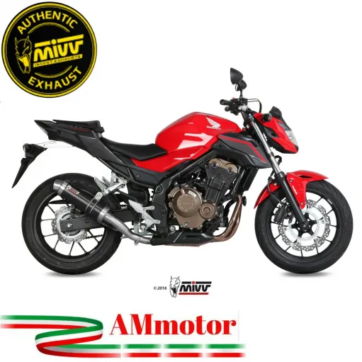 Mivv Honda Cb 500 F 16 - 2018 Terminale Di Scarico Moto Marmitta Gp Inox Nero Omologato