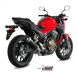 Mivv Honda Cb 500 F 16 - 2018 Terminale Di Scarico Moto Marmitta Gp Inox Nero Omologato 2