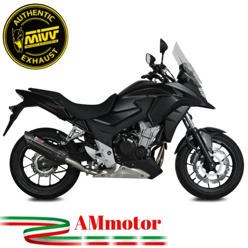 Mivv Honda Cb 500 X 2016 Terminale Di Scarico Moto Marmitta Suono Inox Nero Omologato