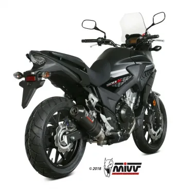 Mivv Honda Cb 500 X 17 - 2020 Terminale Di Scarico Moto Marmitta Oval Carbon Cap Omologato