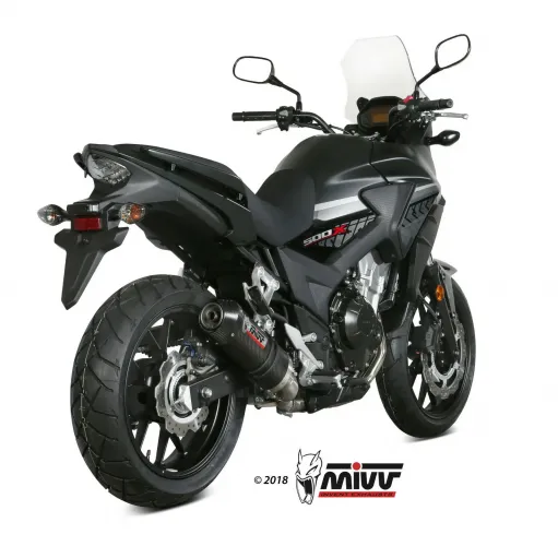 Mivv Honda Cb 500 X 17 - 2020 Terminale Di Scarico Moto Marmitta Oval Carbon Cap Omologato