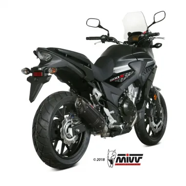 Mivv Honda Cb 500 X 17 - 2020 Terminale Di Scarico Moto Marmitta Suono Inox Nero Omologato