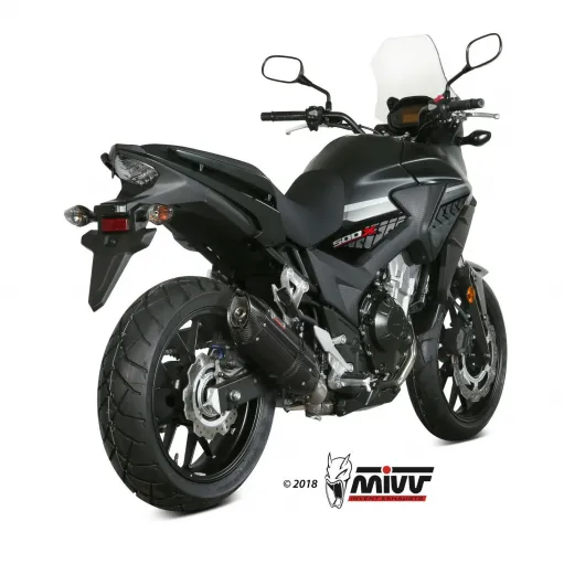 Mivv Honda Cb 500 X 17 - 2020 Terminale Di Scarico Moto Marmitta Suono Inox Nero Omologato