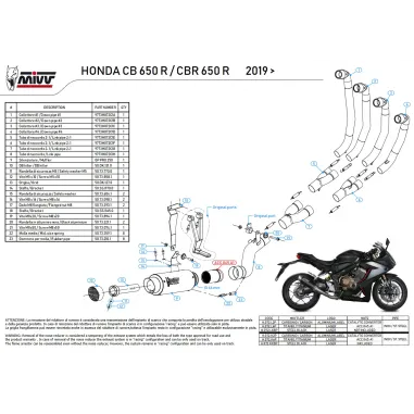 Scarico Completo Mivv Honda CB 650 R 19 - 2023 Moto Terminale GP Pro Carbonio