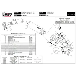 Mivv Honda Cbr 1000 RR 08 - 2013 Terminale Di Scarico Moto Marmitta GP Inox Nero 2
