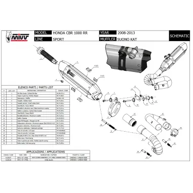 Mivv Honda Cbr 1000 RR 08 - 2013 Terminale Di Scarico Moto Marmitta Suono Inox Omologato