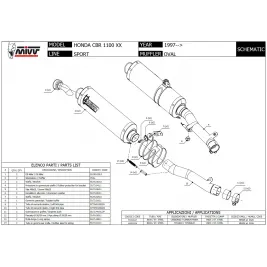 Mivv Honda Cbr 1000 XX 97 - 2006 Terminali Di Scarico Moto Marmitte Oval Titanio 2