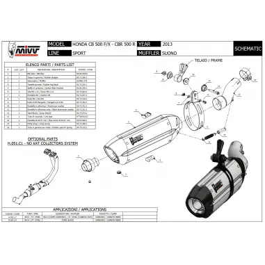 Mivv Honda Cbr 500 R 13 - 2015 Terminale Di Scarico Moto Marmitta Suono Inox Nero Omologato