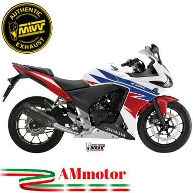 Mivv Honda Cbr 500 R 13 - 2015 Terminale Di Scarico Moto Marmitta Suono Inox Nero Omologato