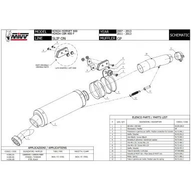 Mivv Honda Cbr 600 F 11 - 2013 Terminale Di Scarico Moto Marmitta GP Carbonio