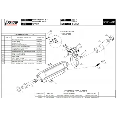 Mivv Honda Cbr 600 F 11 - 2013 Terminale Di Scarico Moto Marmitta Suono Inox