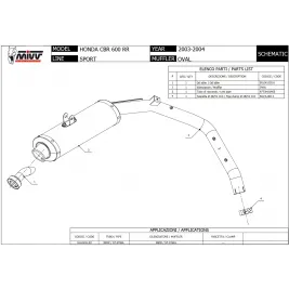 Mivv Cbr 600 RR 03 - 2004 Honda Terminale Di Scarico Moto Marmitta Ovale Inox 2