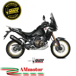 Mivv Honda Africa Twin 1100 Crf Terminale Di Scarico Moto Marmitta Speed Edge Inox Nero Omologato