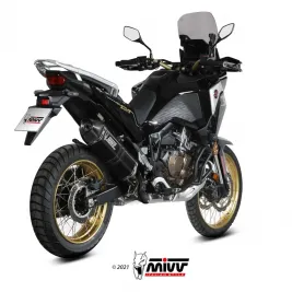 Mivv Honda Africa Twin 1100 Crf Terminale Di Scarico Moto Marmitta Speed Edge Inox Nero Omologato 2