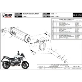 Mivv Honda Crossrunner 800 15 - 2020 Terminale Di Scarico Moto Marmitta Speed Edge Inox Omologato 2