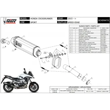Mivv Honda Crossrunner 800 15 - 2020 Terminale Di Scarico Moto Marmitta Speed Edge Inox Omologato