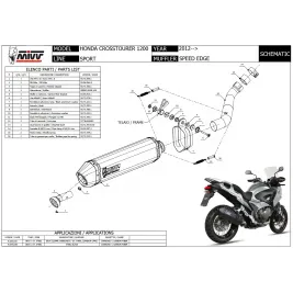 Mivv Honda Crosstourer 1200 Terminale Di Scarico Moto Marmitta Speed Edge Inox 2