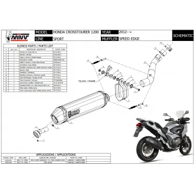 Mivv Honda Crosstourer 1200 Terminale Di Scarico Moto Marmitta Speed Edge Inox