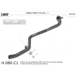 Honda Forza 750 Mivv Tubo Elimina Kat Catalizzatore Moto Scooter Collettore Di Scarico 2