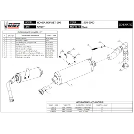 Mivv Honda Hornet 600 98 - 2000 Terminale Di Scarico Moto Marmitta Ovale Inox 2
