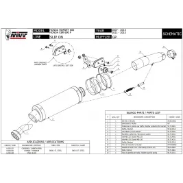 Mivv Honda Hornet 600 07 - 2013 Terminale Di Scarico Moto Marmitta Gp Inox Nero 2