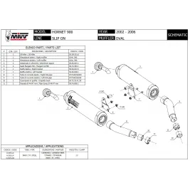 Mivv Honda Hornet 900 02 - 2006 Terminali Di Scarico Moto Marmitta Ovale Inox 2