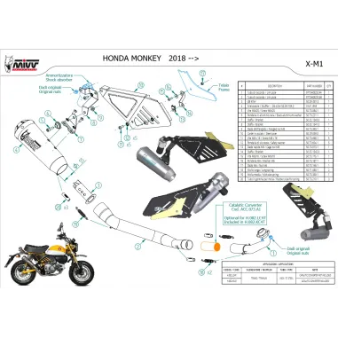 Scarico Completo Mivv Honda Monkey 125 Moto Terminale X-M1 Titanio