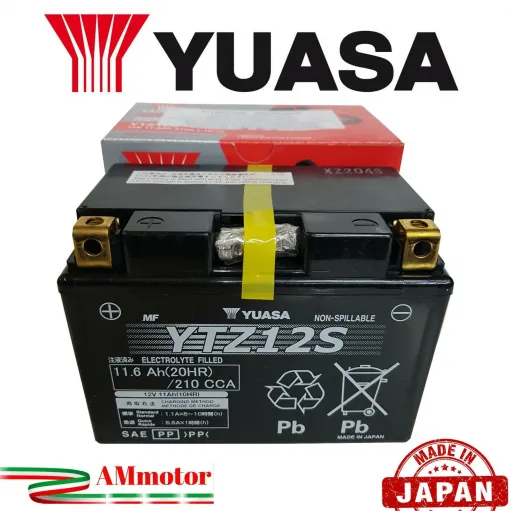 Batteria Yuasa YTZ12S Yamaha T-Max 530 SX / DX 17 - 2019 Moto Attiva Originale Sigillata