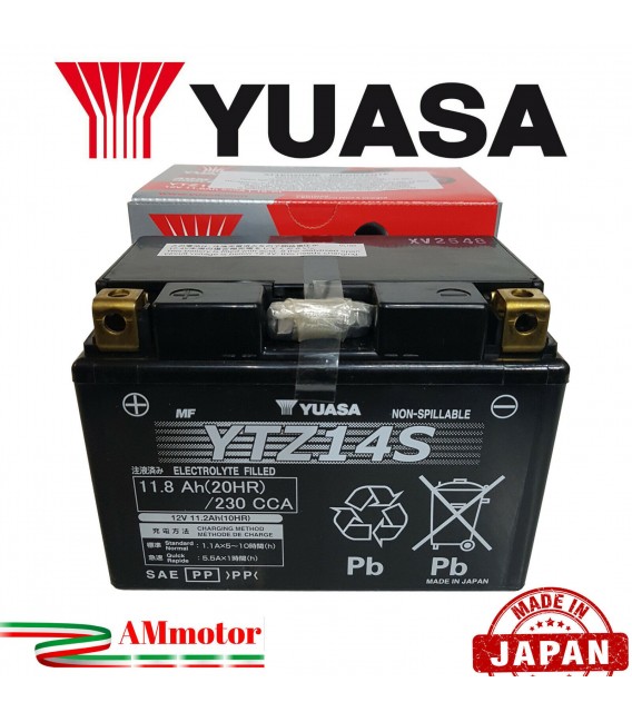 Batteria Yuasa YTZ14S Benelli Caffe Nero 250 13 - 2014 Moto Attiva Originale Sigillata