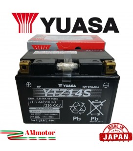 Batteria Yuasa YTZ14S Honda Deauville 700 06 - 2013 Moto Attiva Originale Sigillata