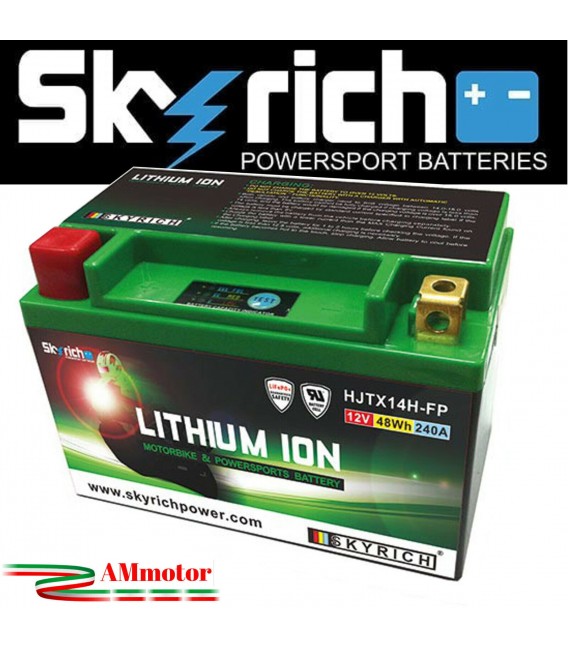 Batteria Litio Moto Skyrich HJTX14H-FP Per Kawasaki KLE 500 91 - 2007 Lithium