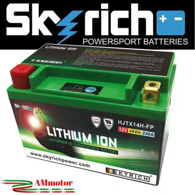 Batteria Litio Moto Skyrich HJTX14H-FP Per Kawasaki Z 1000 14 - 2016 Lithium