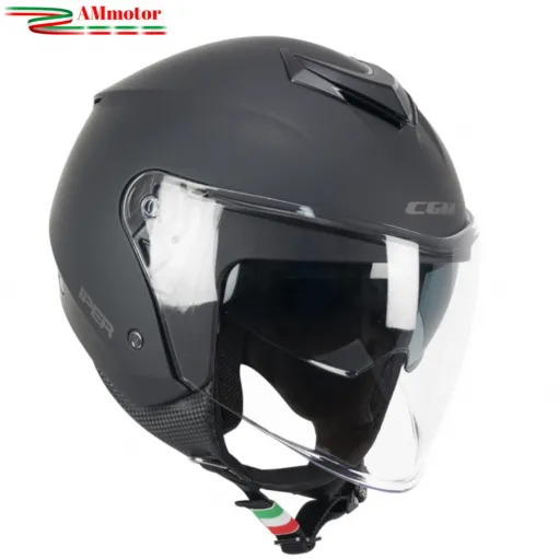 Casco Cgm Moto Scooter DNA APACHE Grafite Arancione Opaco  Doppia Visiera