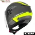 Casco Cgm Moto Scooter Demi Jet Iper City Grafite Giallo Fluo Opaco Doppia Visiera
