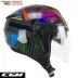 Casco Cgm Moto Scooter Demi Jet Iper Disco Grafite Verde Fucsia Doppia Visiera
