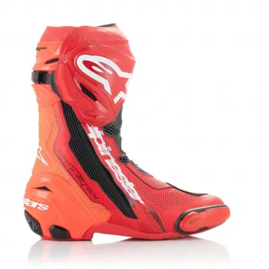 Alpinestars Supertech R Vented Red Fluo Stivale Moto Racing Pista