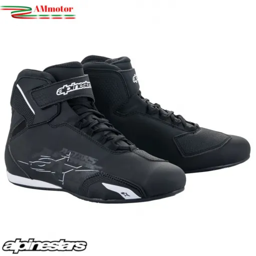 Scarpe Da Moto Sektor Shoe Alpinestars Black White Sportive Uomo