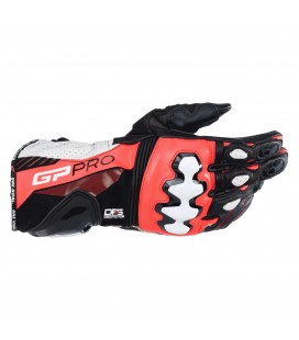 Guanti Moto Alpinestars GP PRO R4 Gloves BLACK RED FLUO Pista Racing Pelle