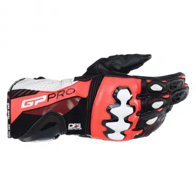 Guanti Moto Alpinestars GP PRO R4 Gloves BLACK RED FLUO Pista Racing Pelle