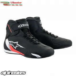 Scarpe Da Moto Sektor Shoe Alpinestars Black White Red Fluo Sportive Uomo
