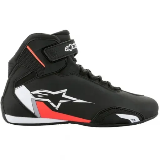 Scarpe Da Moto Sektor Shoe Alpinestars Black White Red Fluo Sportive Uomo