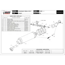 Mivv Kawasaki Ninja 250 R Terminale Di Scarico Moto Marmitta Gp Carbonio Omologato 2
