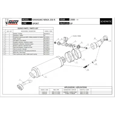 Mivv Kawasaki Ninja 250 R Terminale Di Scarico Moto Marmitta Gp Carbonio Omologato