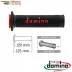 Manopole Moto Domino Coppia Nero Rosso Aperte Gomma Road Racing A010 Tommaselli