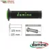 Manopole Moto Domino Coppia Nero Verde Aperte Gomma Road Racing A010 Tommaselli